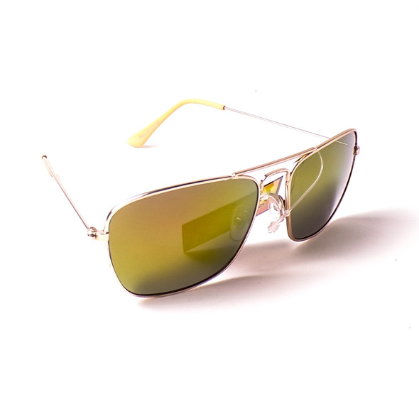 Assorted Lens Gold Metal Aviator Sunglasses - 3 Pack