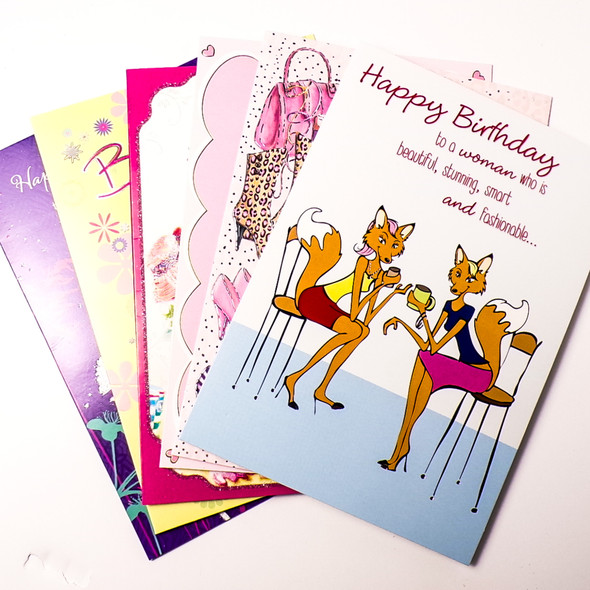 Birthday for Her Greeting Cards - Assorted 6 Pack