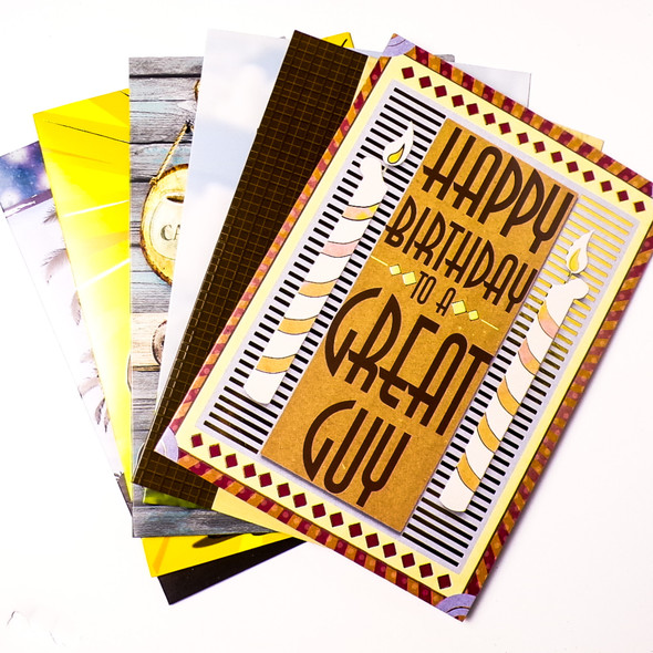 Birthday for Him Greeting Cards - Assorted 6 Pack