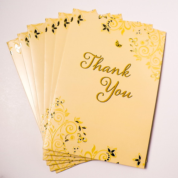 Blank Thank You Greeting Cards - 6 Pack