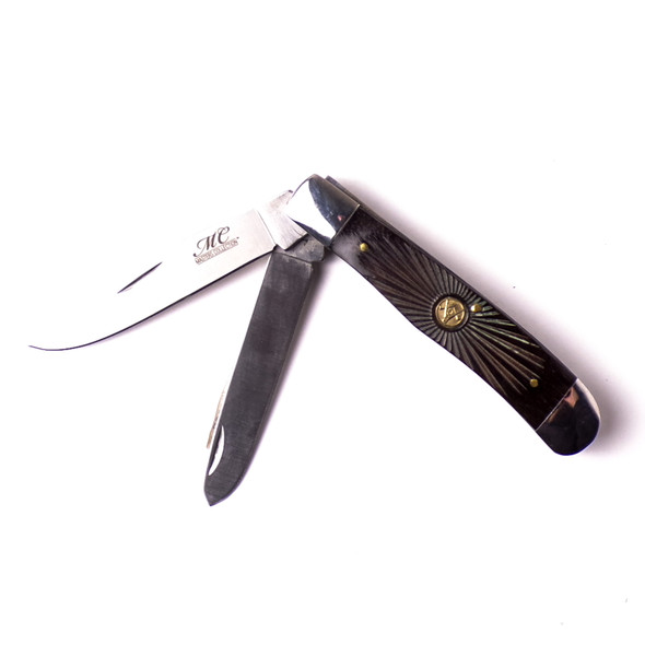 Two-Blade Freemason Insignia Pocket Knife