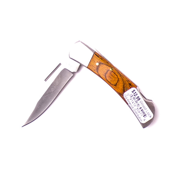 Wood Grain Stainless Steel Pocket Knife