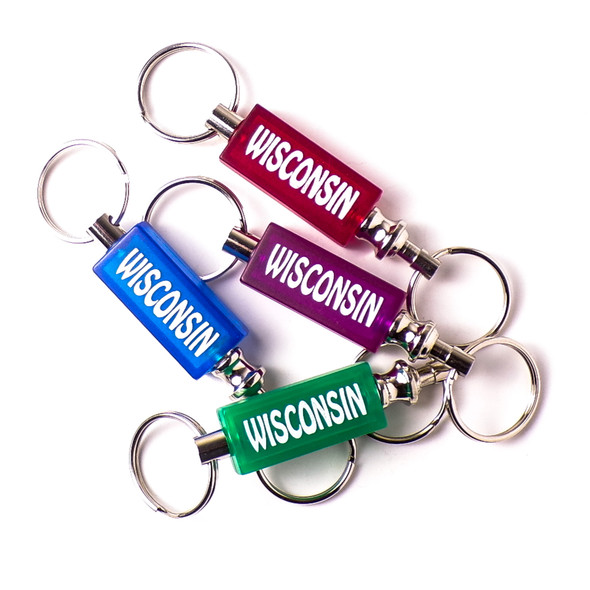 Double-Ring Wisconsin Keychain - Assorted 12ct
