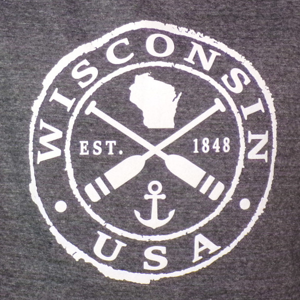 Washed Wisconsin USA Paddles Pullover Hoodie Sweatshirt - Assorted 6ct