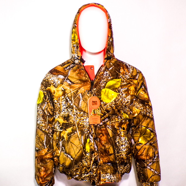 Warp Knit Burly Tan/Blaze Hooded Reversible Jacket - 6ct