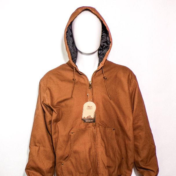 Duck Brown Cotton Canvas Work Jacket/Wear w/Hood - 6ct