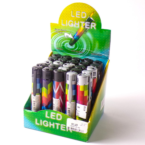 Lighter + LED Light Pen Combo - 25ct Display