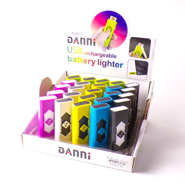 Danni USB Rechargeable Battery Lighter - 15ct Display