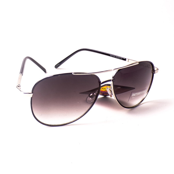 Tear Drop Aviator Smoke Lens Sunglasses - Assorted 3 Pack