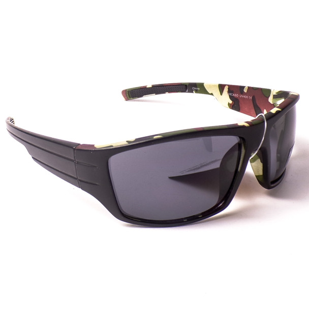 Camouflage Accented Wrap Style Sunglasses - Assorted 3 Pack