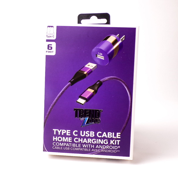 6' Type-C USB Cable Home Charging Kit