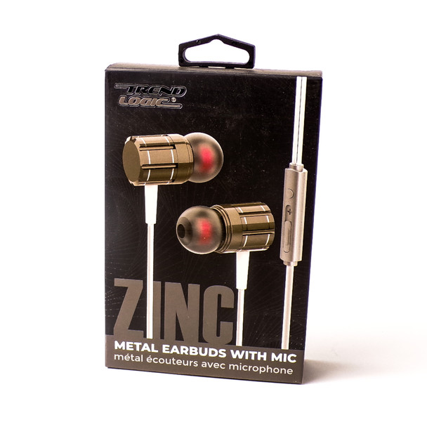 Zinc Metal Earbuds with Microphone