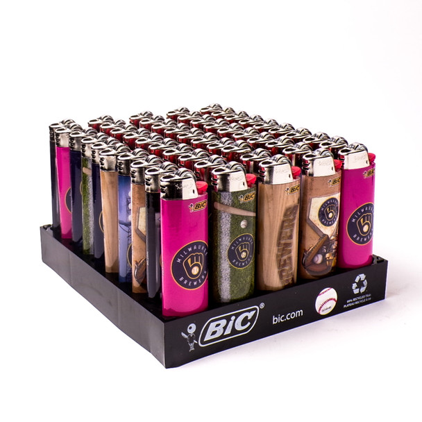 BIC Lighter 50ct Display Tray - Milwaukee Brewers