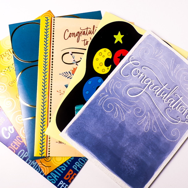 Congratulations Greeting Cards - Assorted 6 Pack