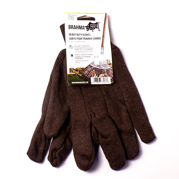 Brahma Heavy Duty Brown Work Gloves - 12ct