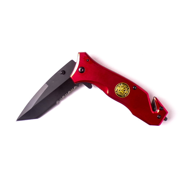 Red Fire Department Tactical Rescue Knife