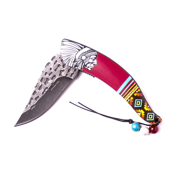 Native American Style Red Knife w/Beads