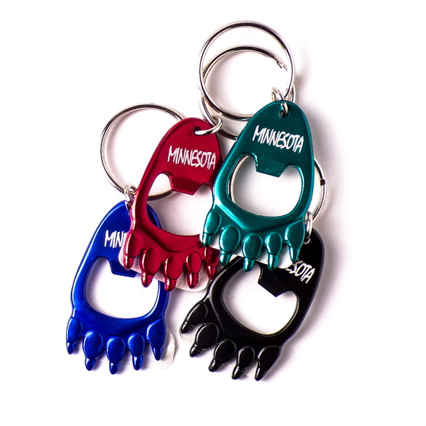 Minnesota Bear Claw Bottle Opener Keychain - Assorted 12ct