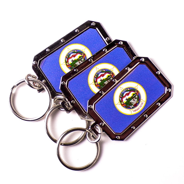 Collectible Minnesota State Flag Keychain - Assorted 6ct