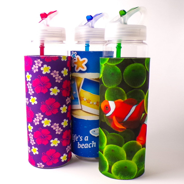 32oz. Water Bottle with Bottle Cooler - Assorted 3ct