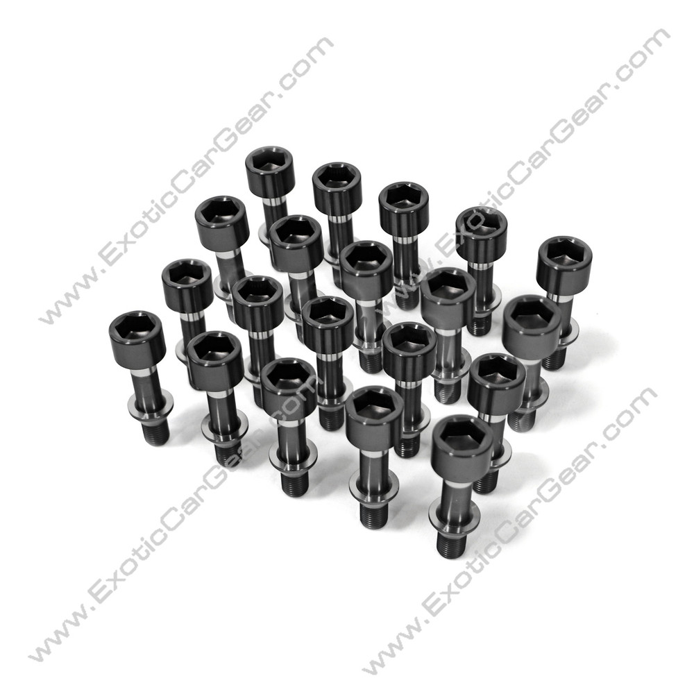 Fits Ferrari 2 Piece Titanium Wheel Bolt Kit 23 Piece Set- Black Finish