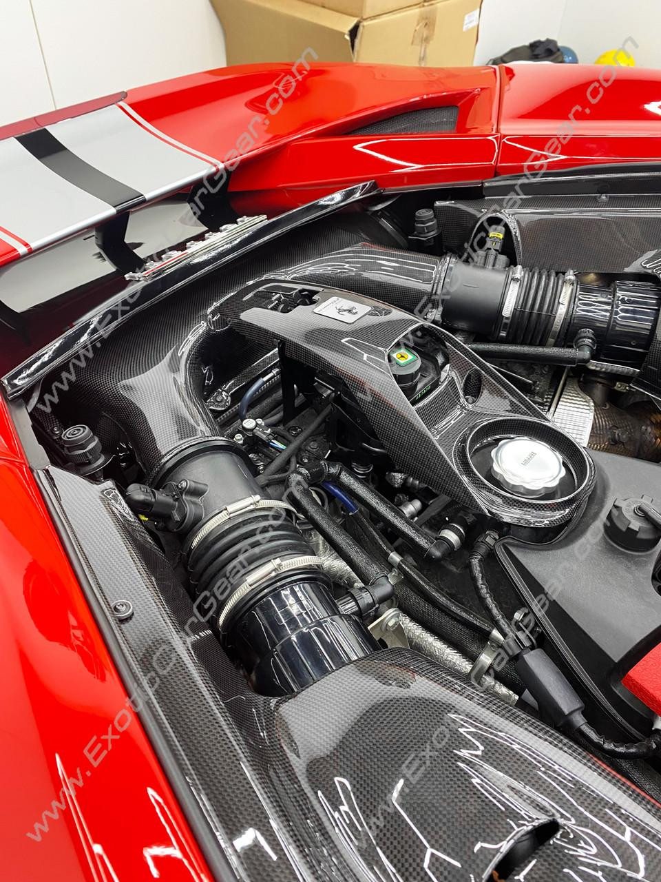 4-Piece Engine Bay Panels for Ferrari 488 GTB, Pista & F8