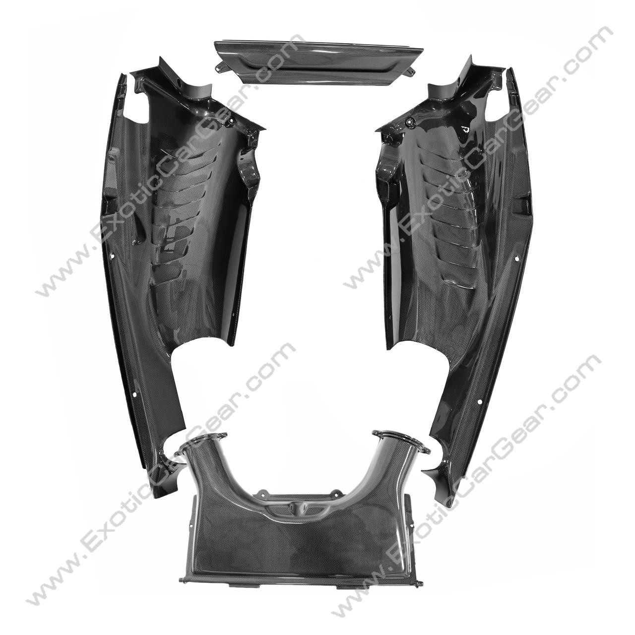 4-Piece Engine Bay Panels for Ferrari 488 GTB, Pista & F8