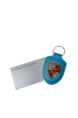  Porsche emblem leather key chain in blue 