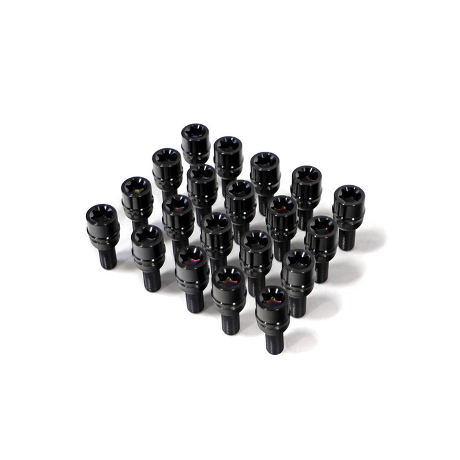 Exotic Car Gear Titanium Wheel Bolts Porsche Titanium Wheel Bolts With Black Finish 