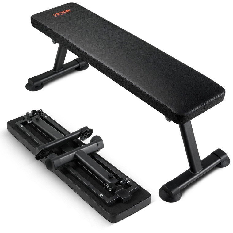 VEVOR Flat Weight Bench Foldable Strength Training Bench for Full Body Workout E415-JZZBGPB00000I783BV0