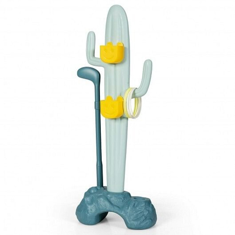 3-in-1 Cactus Toy Stand Sports Activity Center with Golf and Ring-Toss B593-TY327944