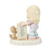 Back view of Precious Moments Growing in Grace Age 11 Blonde Girl with Ice Cream and Puppy Figurine, 154038.