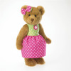 Boyds 10 inch Plush Bear in Green and Pink Dress Brooke