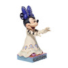 Front right angle view of Disney Traditions Halloween Minnie Bride of Frankenstein Figurine by Jim Shore, 6007078.