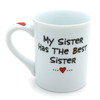 Cuppa Doodle Sister Mug back side with message "My sister has the best sister."