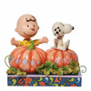 Front view of Charlie Brown and Snoopy Pumpkin Patch - Peanuts by Jim Shore Statue, 6008962.