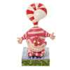 Front view of Disney Traditions Cheshire Cat Candy Cane Tail Statue, 6008984.