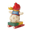 Back angle view of Crayola Snowman Mini Figurine by Jim Shore, 6009138.
