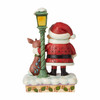 Back view of Rudolph Traditions Santa and Lampost Lighted Figurine by Jim Shore, 6009110.