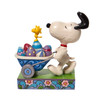 Left side view of Snoopy with Easter Wheelbarrow Peanuts by Jim Shore Figurine, 6010111.