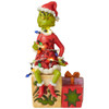 Grinch Sitting on Christmas Presents Lighted Figurine by Jim Shore