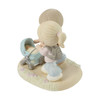 High angle back view of Precious Moments Couple with Baby Stroller Figurine, 213012.