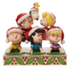 Front view of Peanuts Christmas Holiday Pyramid Statue by Jim Shore, 6008953.