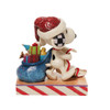 Back view of Peanuts by Jim Shore Santa Snoopy with List Figurine Statue, 6010323.