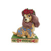 Front view of Disney Traditions Lady (Tramp) Christmas Figurine by Jim Shore, 6010876.