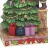 Close-up view of presents and base on the Heartwood Creek Santa Decorating Tree Figurine by Jim Shore, 6010819.