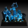 Front light feature view of Disney Showcase Haunted Mansion Hitchhiking Ghosts Light-up Statue, 6009045.