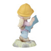 Back view of the Precious Moments Trust in God's Plan Blonde Construction Figurine, 222023.