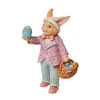 Front left angle view of the Heartwood Creek Pint Size Bunny with Egg Figurine by Jim Shore, 6012442.