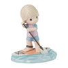Front right angle view of the Precious Moments 'Perfectly Balanced' Paddleboarder Blonde Girl Figurine, 223004.